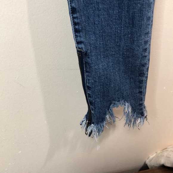 One Teaspoon Super High Waist Freebirds II Distressed Blue Jeans Size 27 - Picture 7 of 16